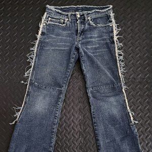 Diesel Jeans Denim Frayed Fringe Sides Country Western Flared Women's 27